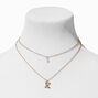 Bridesmaid Multi Strand Initial Pendant Necklace - K,