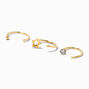 Gold Sterling Silver 22G Star Embellished Nose Rings - 3 Pack,