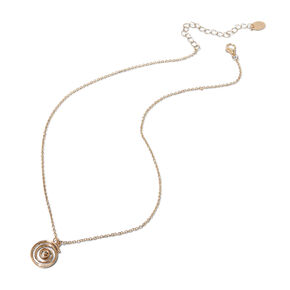 Gold-tone Spiral Pendant Necklace,
