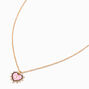 Pink Evil Eye Heart Pendant Necklace,