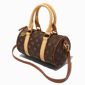 Brown Status Icons Barrel Crossbody Bag,