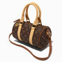 Brown Status Icons Barrel Crossbody Bag,