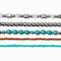 Turquoise Beaded Stretch Bracelets - 5 Pack,