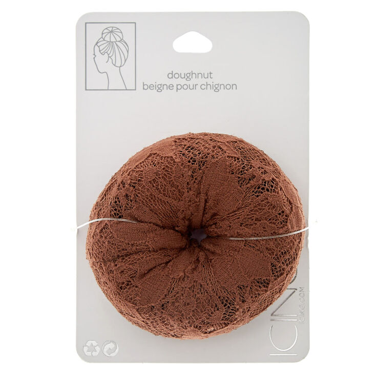 Large Lace Brown Hair Donut,