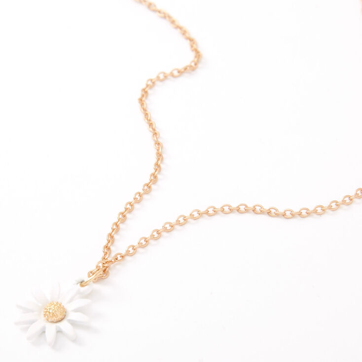 Gold Dainty Daisy Pendant Necklace,