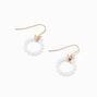 Gold Butterfly Pearl 0.5&quot; Drop Earrings,