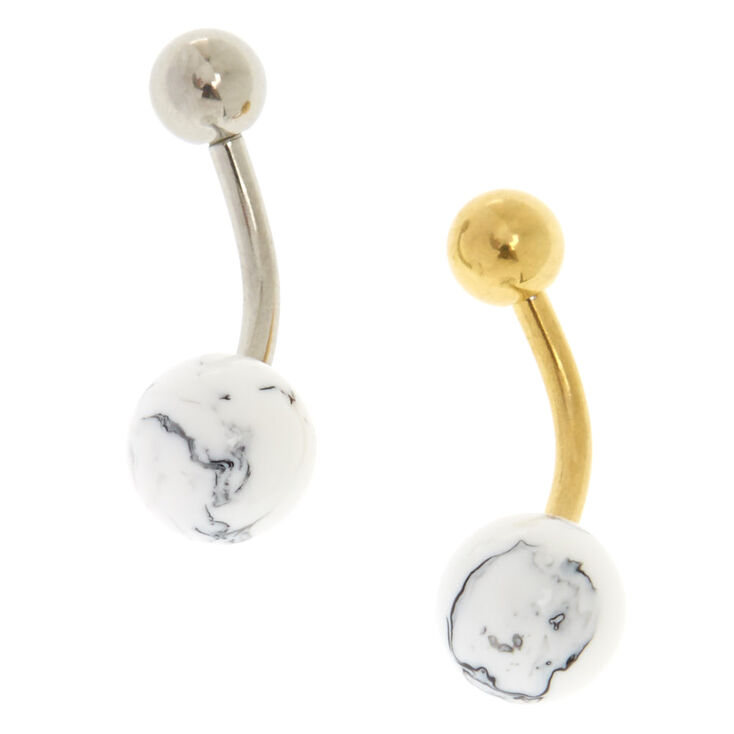Silver & Gold Marble Belly Bars,