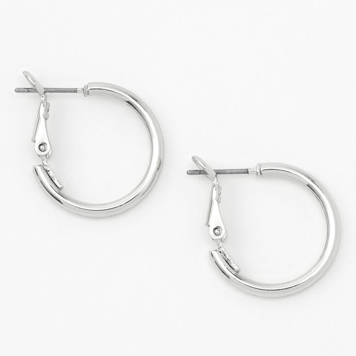 Silver 20MM Tube Hoop Earrings,