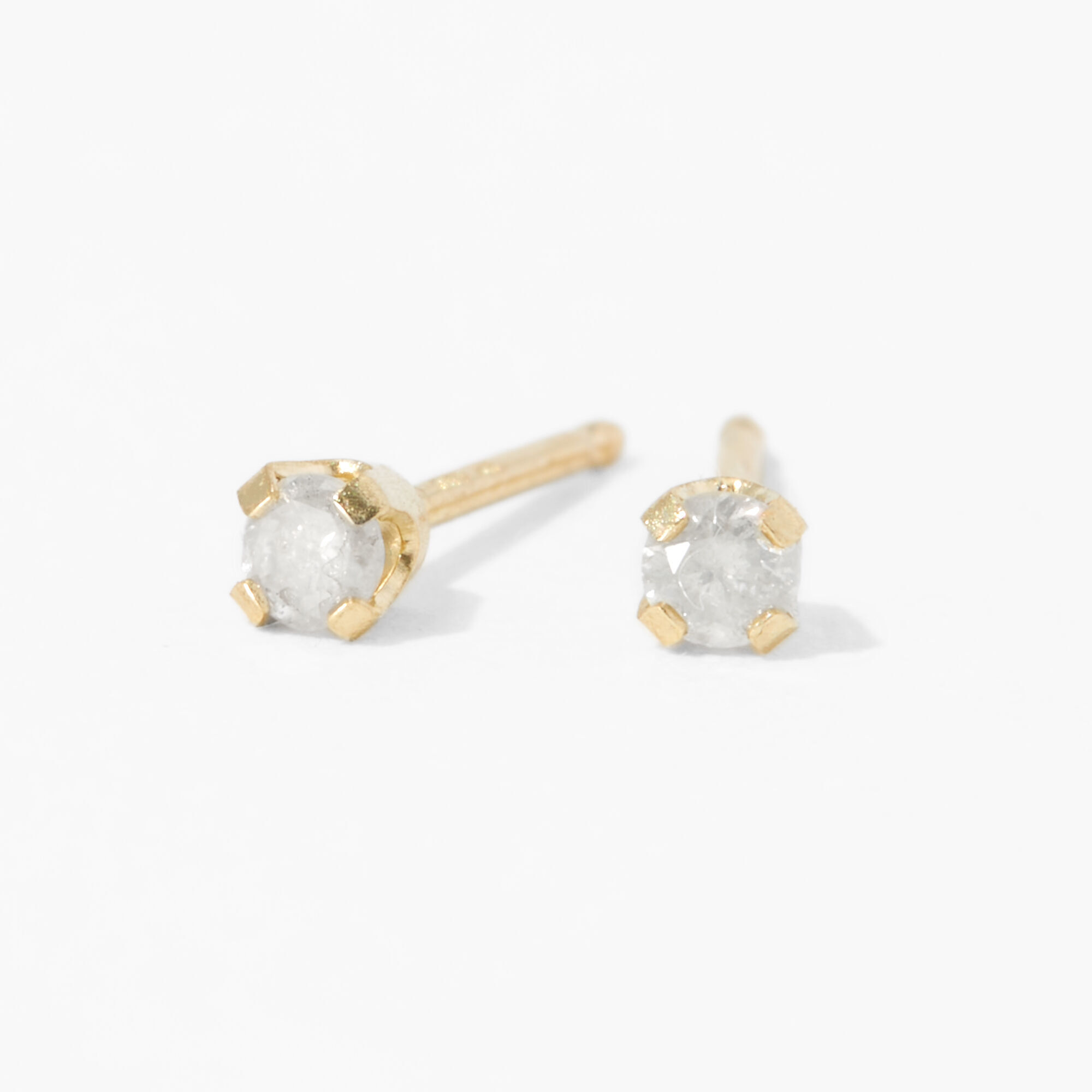 14kt Yellow Gold 0.1 ct tw Diamond Studs Ear Piercing Kit with Ear Care Solution Icing US