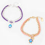 Mixed Metal Blue Turtle Multi Strand Chain Bracelet Set - 2 Pack,