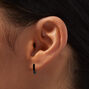 Black 10MM Thin Huggie Hoop Earrings,