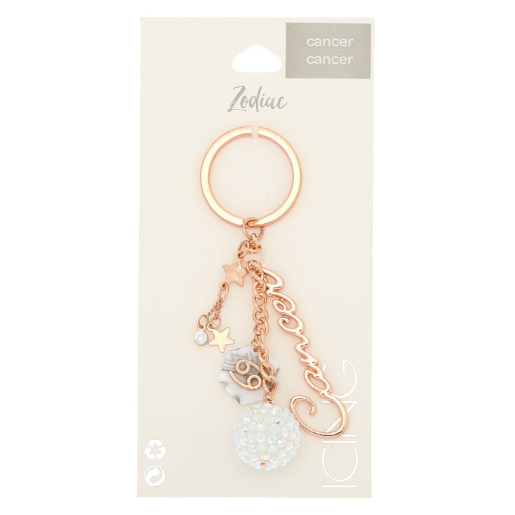 Zodiac Rose Gold Keychain - Cancer,