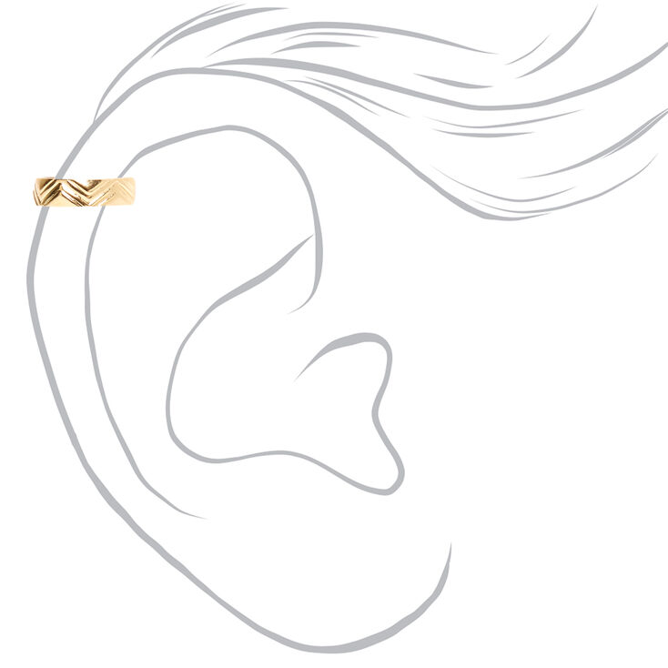 Gold Geometric Textured Ear Cuff,