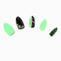 Black &amp; Green Embellished Stiletto Vegan Faux Nail Set &#40;24 Pack&#41;,