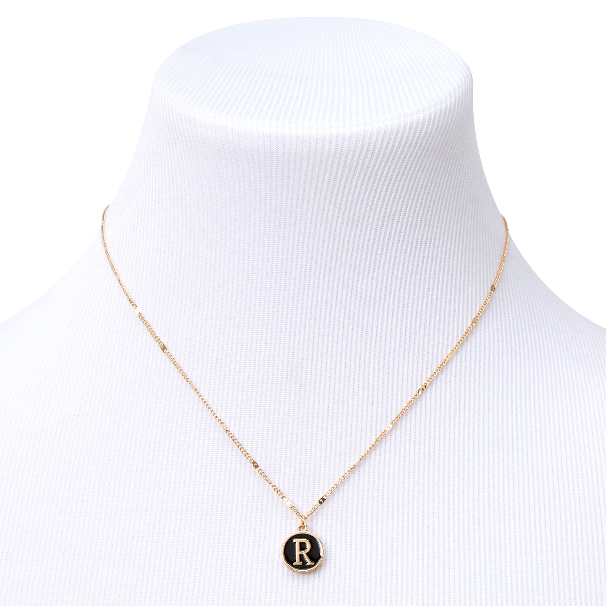 Gold Alphabet Cursive Letter 'R' Initial DC Pendant Necklace (yellow,  white, rose, 10K, 14K) – Karma Blingz