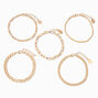 Gold Woven Chain Bracelet Set - 5 Pack,