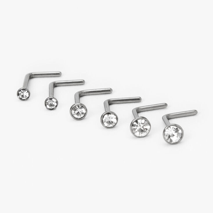 Titanium Graduated Nose Studs - 6 Pack,