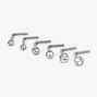 Titanium Graduated Nose Studs - 6 Pack,