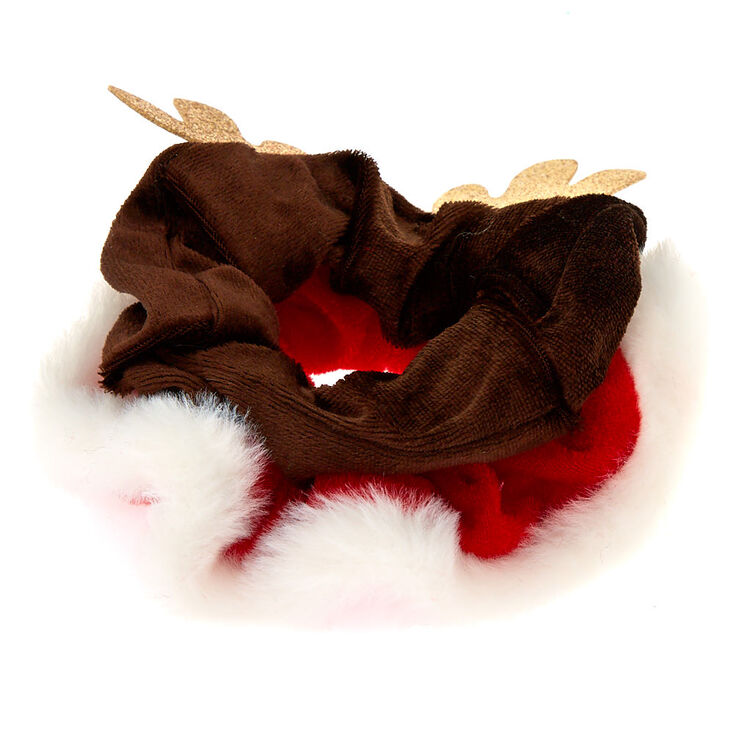 Medium Santa & Reindeer Hair Scrunchies - 2 Pack,