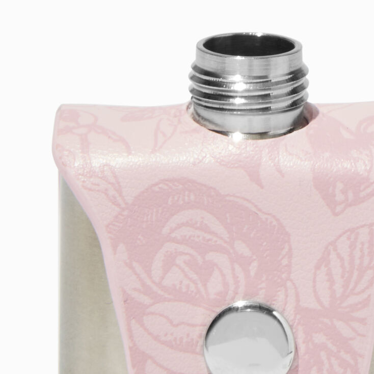 Floral Print Mini Flask Keychain,