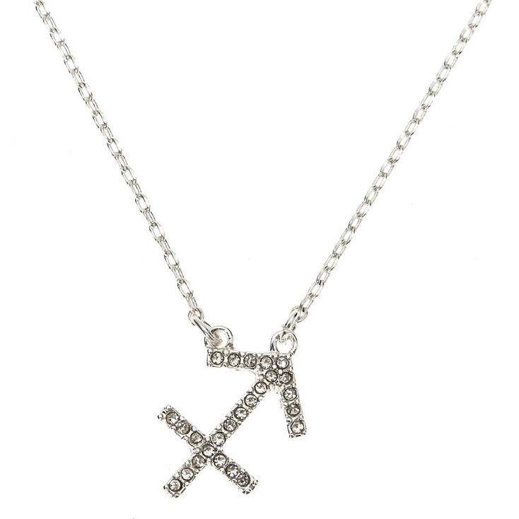 Silver Zodiac Pendant Necklace - Sagittarius,