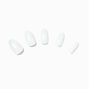 Glazed White Stiletto Vegan Faux Nail Set - 24 Pack,