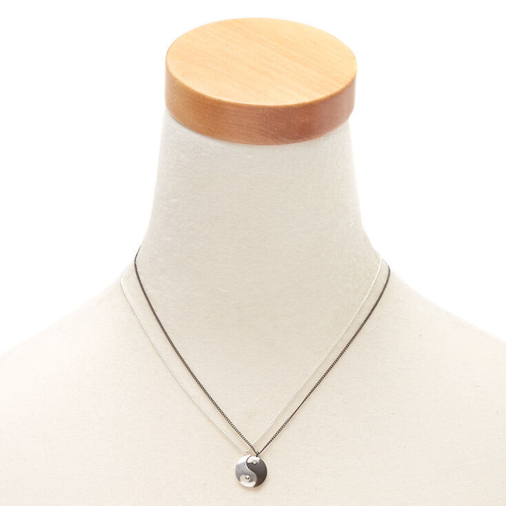 Mixed Metal Yin Yang Pendant Necklaces - 2 Pack,