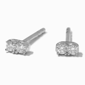 ICING Select Sterling Silver 1/10 ct. tw. Lab Grown Diamond Duo Stud Earrings,