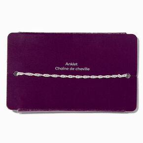 Sterling Silver Twisted Chain Anklet,