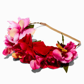 Tonal Pink Flower Crown Headwrap,