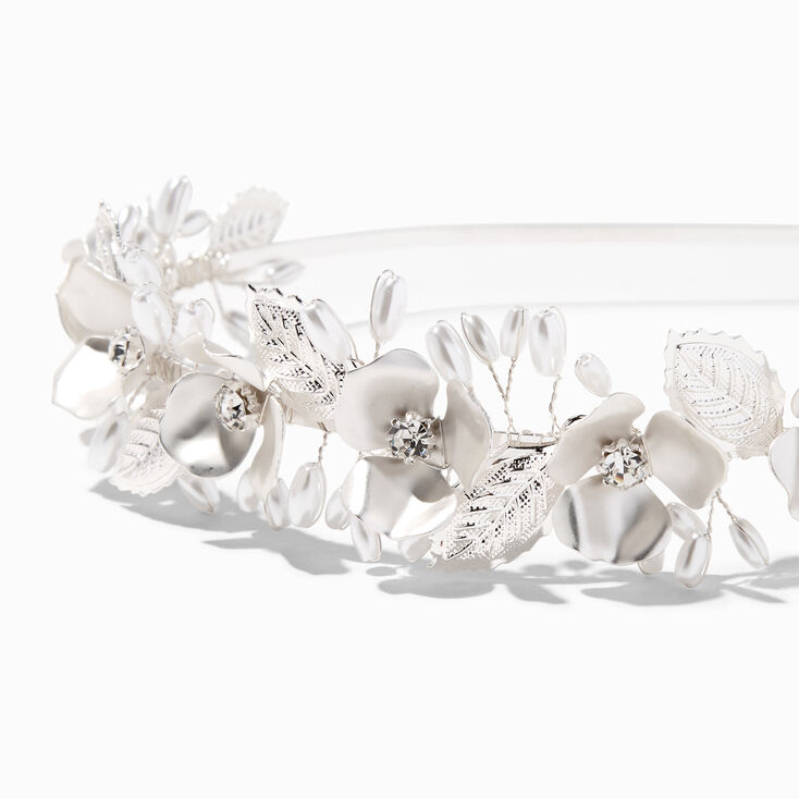 Pearl &amp; Crystal Flower Headband,