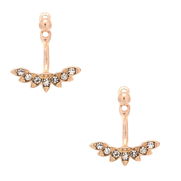 Rose Gold Ear Jacket Earrings,