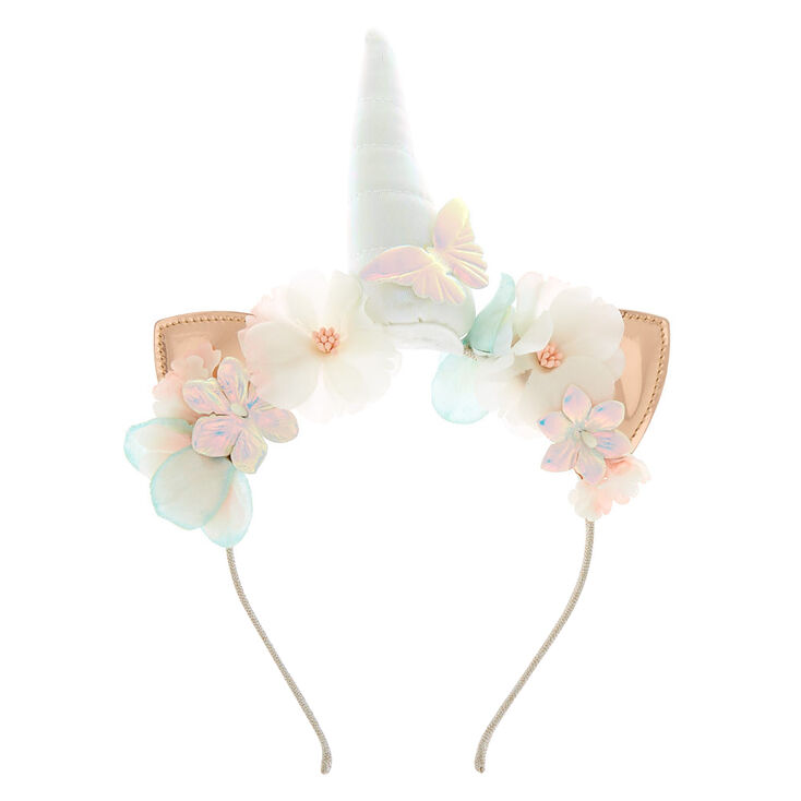 Holographic Unicorn Cat Ears Headband - Rose Gold,