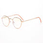 Blue Light Reducing Round Clear Lens Frames - Gold,
