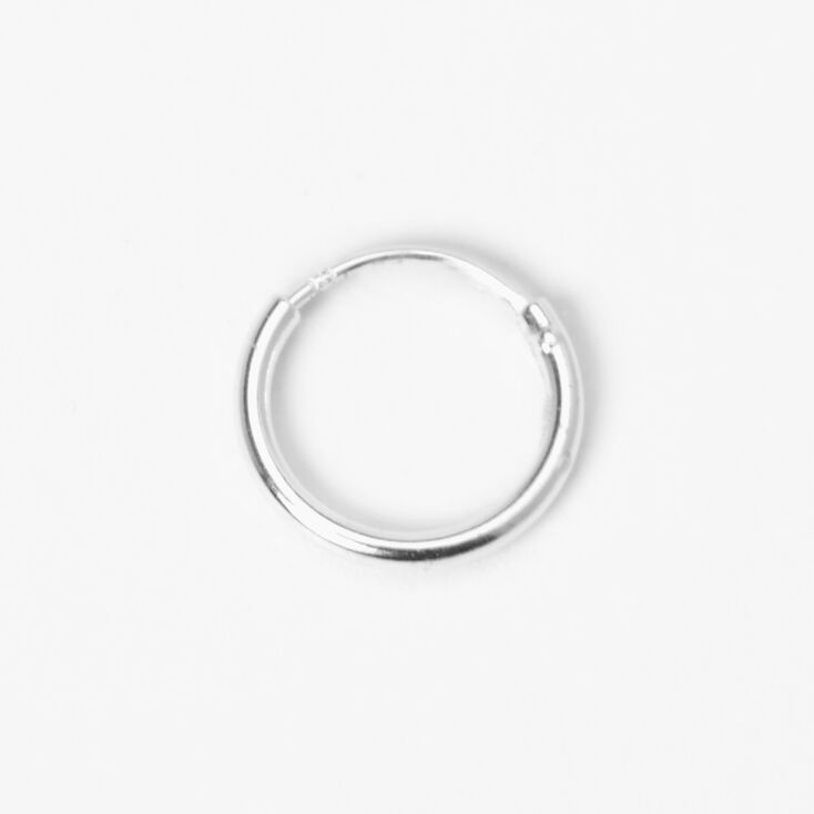Sterling Silver Single 10MM Hoop Earring,