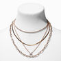 Gold Geometric Crystal Multi-Strand Necklace,