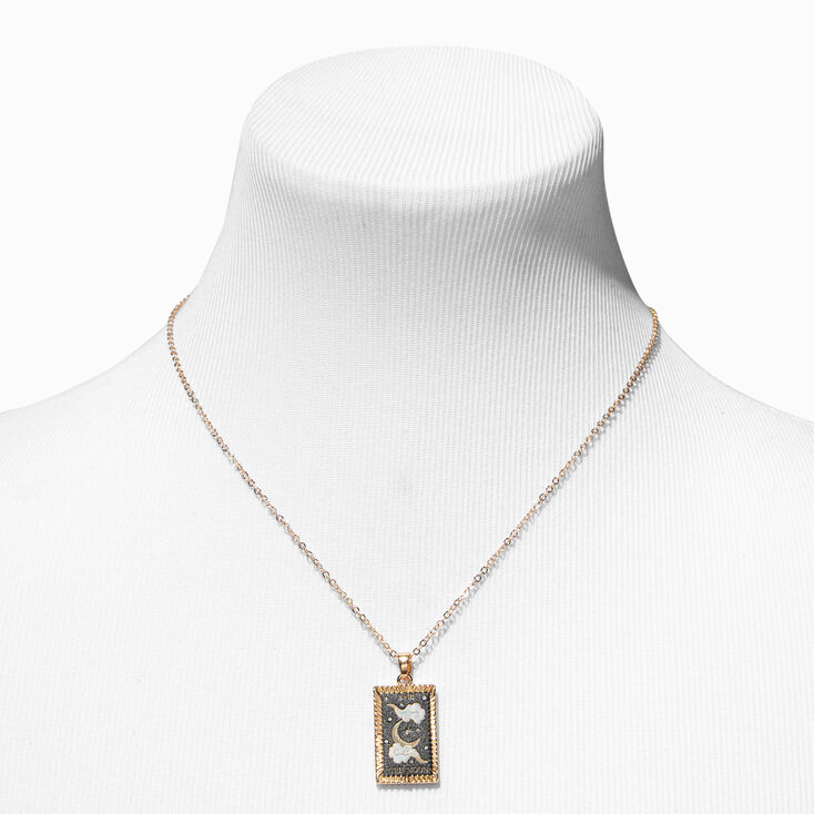 The Moon Tarot Card Pendant Necklace,