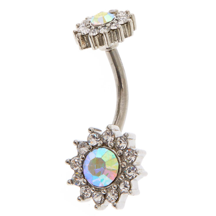 Iridescent Halo Crystal Belly Ring,