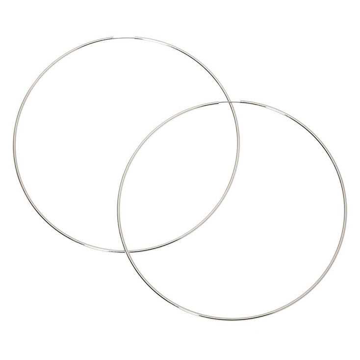 Silver 100MM Hoop Earrings,