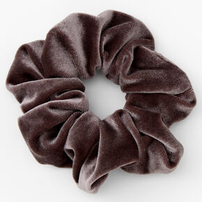 Medium Flat Velvet Hair Scrunchie - Gray,