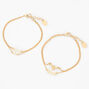 Gold Cool To Bee Kind Chain Bracelets - 2 Pack,
