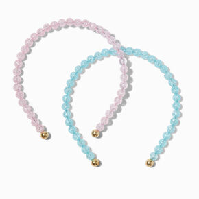 Baby Pink &amp; Blue Translucent Bead Headbands - 2 Pack,