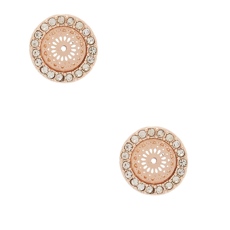 Rose Gold Round Stud Earrings,