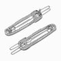Silver Glitter Safety Pin Hair Clips - 2 Pack,