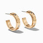 Gold-tone Embellished Heart 20MM Hoop Earrings ,