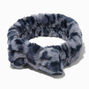 Gray Leopard Furry Makeup Bow Headwrap,