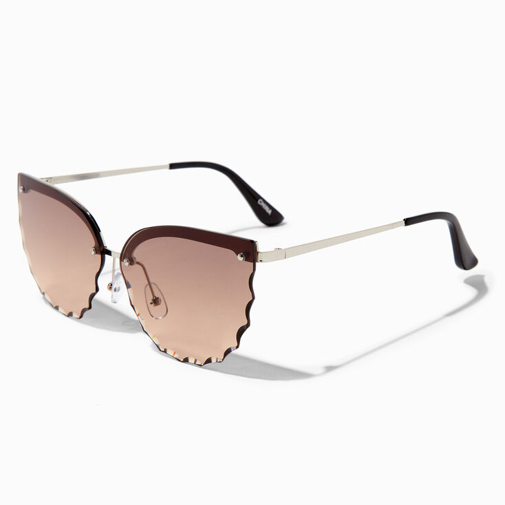 Scalloped Edge Cat Eye Sunglasses,