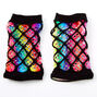 Rainbow Tie Dye Layered Fishnet Gloves,