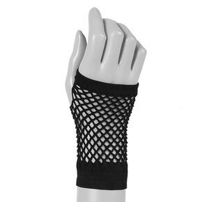 Black Fishnet Fingerless Gloves,