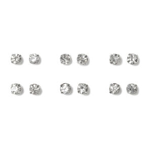 Crystal Stud Earrings  - 6 Pack,